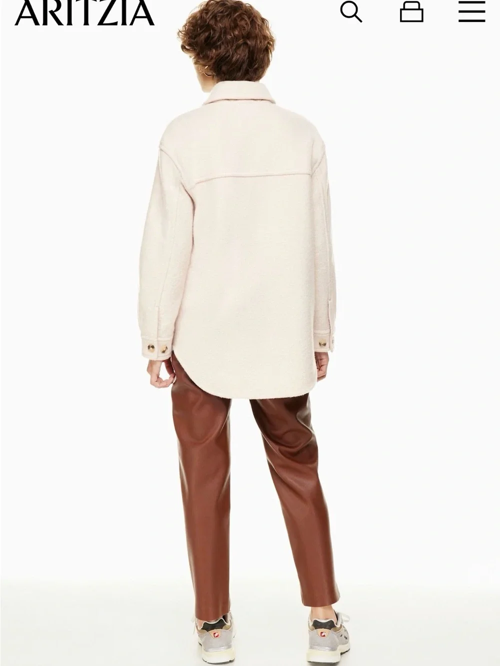 Wilfred Free Oatmeal Wool Shacket | 100% Merino Wool | Aritizia Size S - Picture 2 of 11